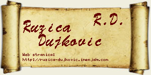 Ružica Dujković vizit kartica